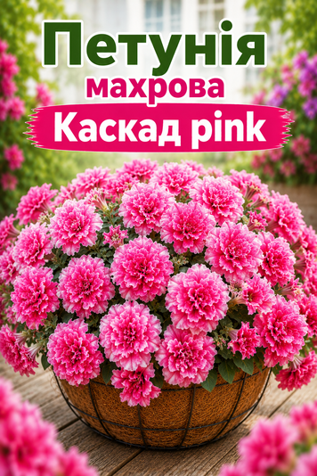 Петунія махрова Каскад F1 рожева Pan American/США 10 шт (zip-paket) 2492356081 фото