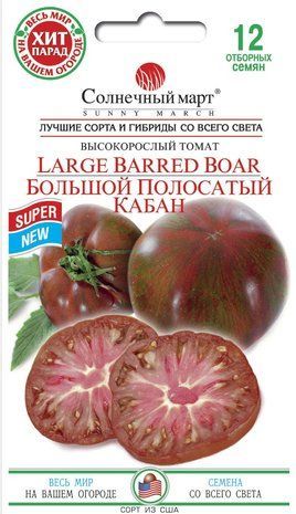 Семена Томат Большой полосатый кабан Солнечный Март 12 семян 1574560133 фото