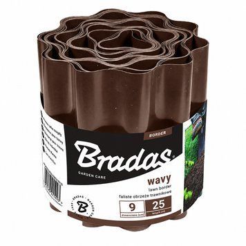 Садовий бордюр Bradas (Польща) 9 м х 25 см (коричневий) 4278134 фото