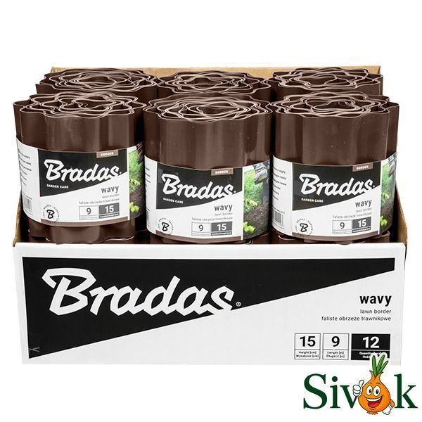 Садовий бордюр Bradas (Польща) 9 м х 25 см (коричневий) 4278134 фото