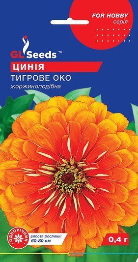 Цинія (майори) Тигрове око GL Seeds 0,4 г 1321273489 фото