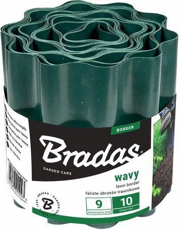 Садовий бордюр Bradas (Польща) 9 м х 10 см Зелений 2558612586 фото