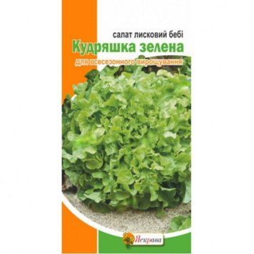 Насіння Салат бебі Кудряшка зелений Яскрава 1 г 2072229053 фото